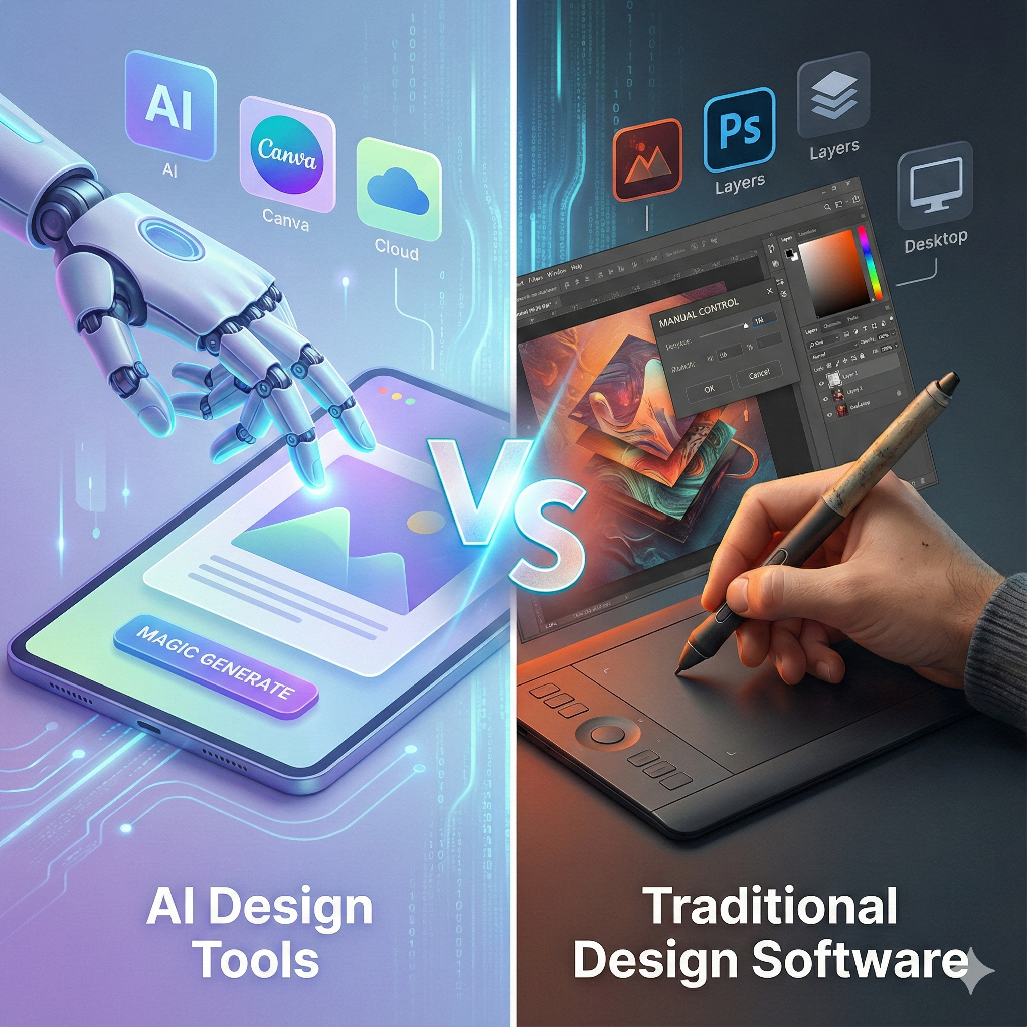 adobe photoshop graphic design vs AI Tools: Best Choice in 2025