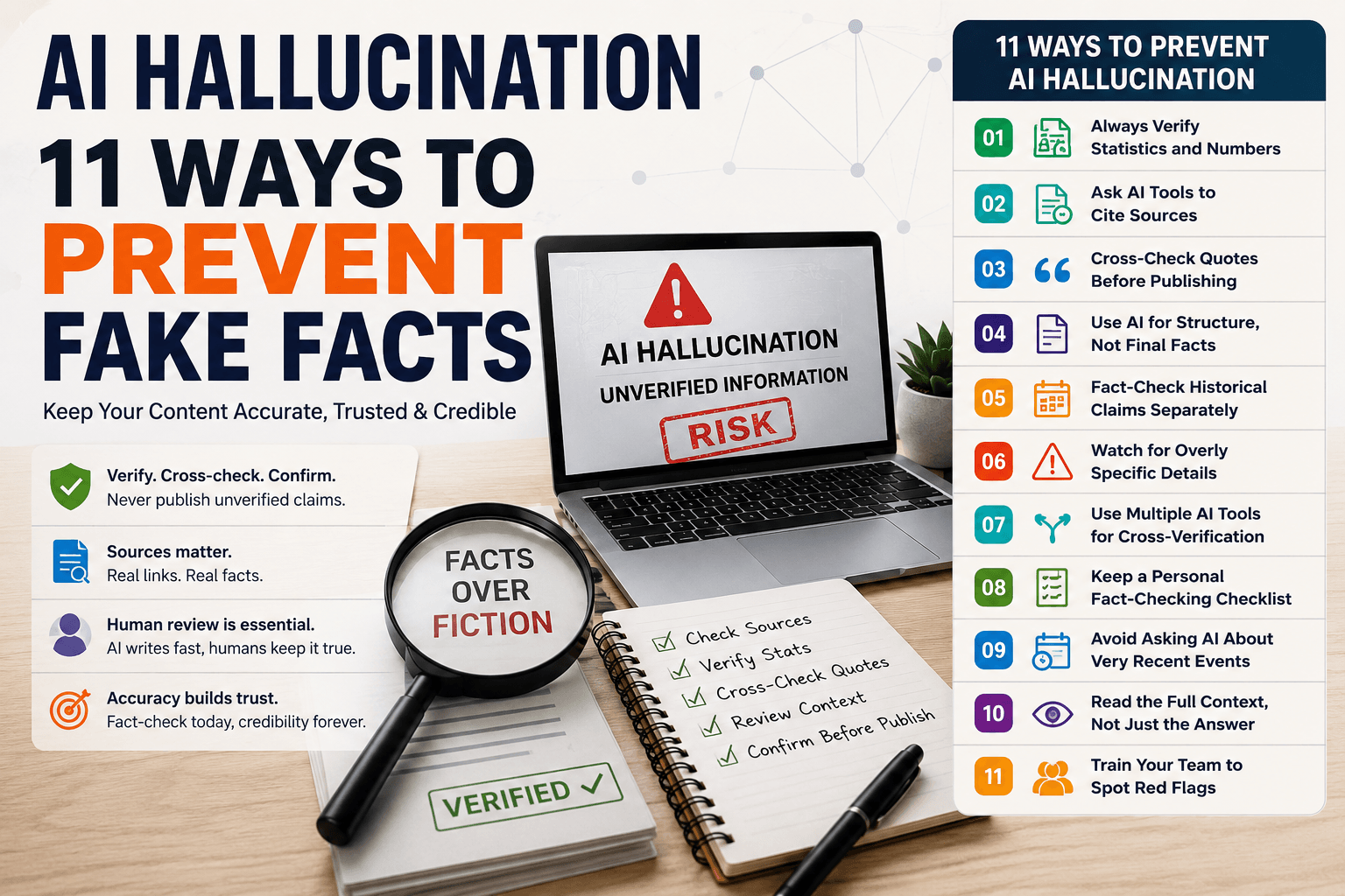 AI Hallucination: Why AI Writing Tools Make Up Facts (And 11 Ways to Prevent It)
