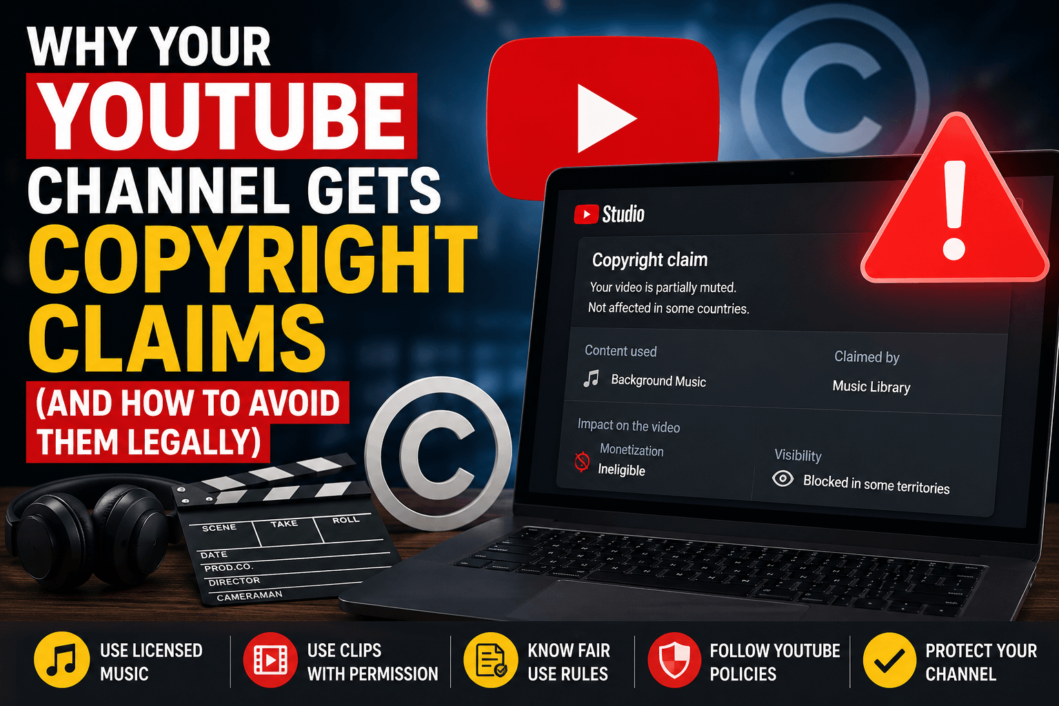 Why Your YouTube Channel Gets Copyright Claims (And How to Avoid Them Legally)